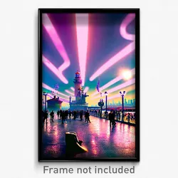 Pixel Art Poster - Crowded Quay (8 Bit Psychedelic Trippy Video Game Print)