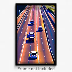 Pixel Art Poster - Outrageous Highway (8 Bit Psychedelic Video Game Print)