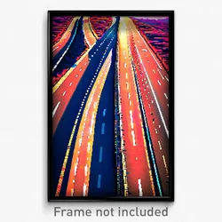 Pixel Art Poster - Artistic Highway (8 Bit Psychedelic Trippy Video Game Print)