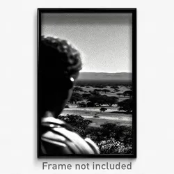 Pixel Art Poster - Black And White Savannah (8 Bit Psychedelic Video Game Print)