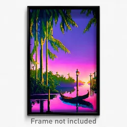 Pixel Art Poster - Modest Bayou (8 Bit Psychedelic Trippy Video Game Print)