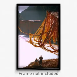 Pixel Art Poster - Rural Spaghetti (8 Bit Psychedelic Trippy Video Game Print)
