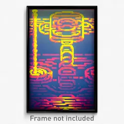 Pixel Art Poster - Buoyant Labyrinth (8 Bit Psychedelic Trippy Video Game Print)