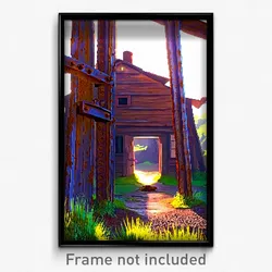 Pixel Art Poster - Rusty Hovel (8 Bit Psychedelic Trippy Weird Video Game Print)