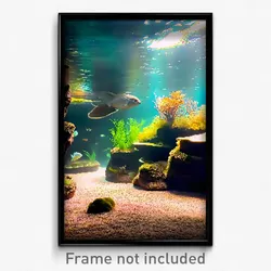 Pixel Art Poster - Natural Aquarium (8 Bit Psychedelic Trippy Video Game Print)