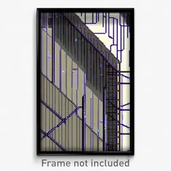 Pixel Art Poster - Complex Wire Frame Entertainment Room (8 Bit Print)