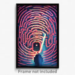 Pixel Art Poster - Creative Labyrinth (8 Bit Psychedelic Video Game Print)