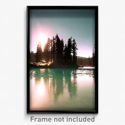 Pixel Art Poster - Secret Lake (8 Bit Psychedelic Trippy Weird Video Game Print)