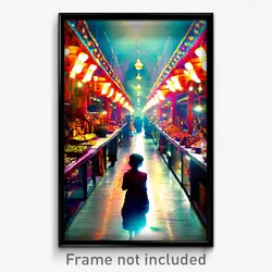 Pixel Art Poster - Wild Bazaar (8 Bit Psychedelic Trippy Weird Video Game Print)