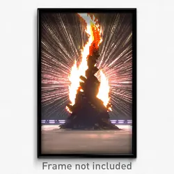 Pixel Art Poster - Advanced Flame (8 Bit Psychedelic Trippy Video Game Print)