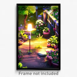 Pixel Art Poster - Small Garden (8 Bit Psychedelic Trippy Video Game Print)