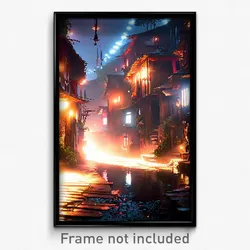 Pixel Art Poster - Enchanting Slum (8 Bit Psychedelic Trippy Video Game Print)