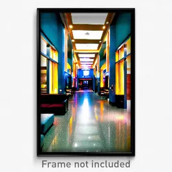 Pixel Art Poster - Modern Inn (8 Bit Psychedelic Trippy Weird Video Game Print)