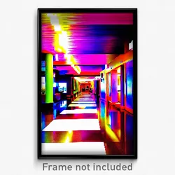 Pixel Art Poster - Vibrant Hotel Lobby (8 Bit Psychedelic Video Game Print)