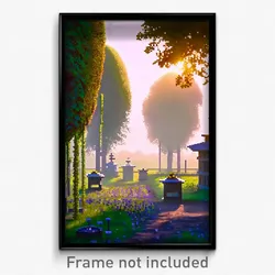Pixel Art Poster - Calm Apiary (8 Bit Psychedelic Trippy Weird Video Game Print)