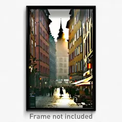 Pixel Art Poster - Great German City (8 Bit Psychedelic Trippy Video Game Print)