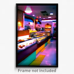 Pixel Art Poster - Vivid Bakery (8 Bit Psychedelic Trippy Video Game Print)
