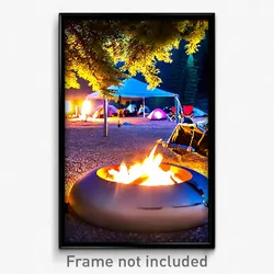 Pixel Art Poster - Spectacular Campsite (8 Bit Psychedelic Video Game Print)