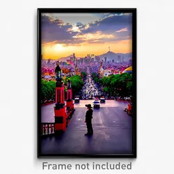 Pixel Art Poster - Pretty Mexico City (8 Bit Psychedelic Video Game Print)