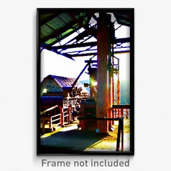 Pixel Art Poster - Majestic Sawmill (8 Bit Psychedelic Trippy Video Game Print)