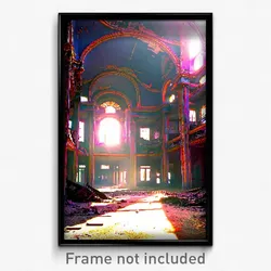 Pixel Art Poster - Vivid Derelict (8 Bit Psychedelic Trippy Video Game Print)