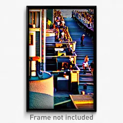 Pixel Art Poster - Crowded Dock (8 Bit Psychedelic Trippy Video Game Print)
