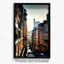 Pixel Art Poster - Urban French City (8 Bit Psychedelic Trippy Video Game Print)