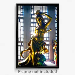 Pixel Art Poster - Fabulous Statue (8 Bit Psychedelic Trippy Video Game Print)