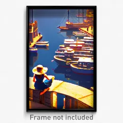 Pixel Art Poster - Adventurous Harbour (8 Bit Psychedelic Video Game Print)