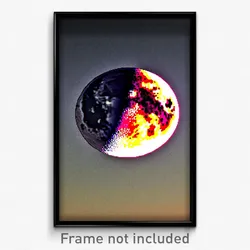 Pixel Art Poster - Great Moon (8 Bit Psychedelic Trippy Weird Video Game Print)