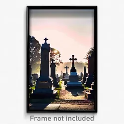 Pixel Art Poster - Pleasant Cemetery (8 Bit Psychedelic Trippy Video Game Print)