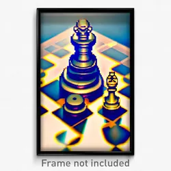 Pixel Art Poster - Creative Chess Piece (8 Bit Psychedelic Video Game Print)