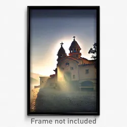 Pixel Art Poster - Famous Monastery (8 Bit Psychedelic Trippy Video Game Print)