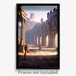 Pixel Art Poster - Rundown Citadel (8 Bit Psychedelic Trippy Video Game Print)