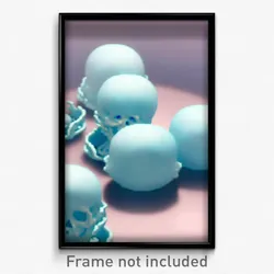 Pixel Art Poster - Light Blue Ossuary (8 Bit Psychedelic Video Game Print)