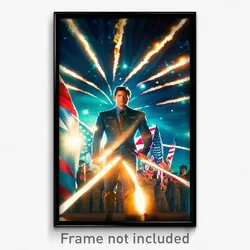 Pixel Art Poster - Brilliant Independence Day (8 Bit Video Game Print)