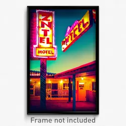 Pixel Art Poster - Zany Motel (8 Bit Psychedelic Trippy Weird Video Game Print)