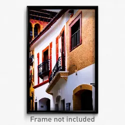 Pixel Art Poster - Quaint Spanish Architecture (8 Bit Video Game Print)