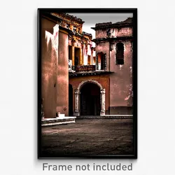 Pixel Art Poster - Tattered Mexican Architecture (8 Bit Video Game Print)
