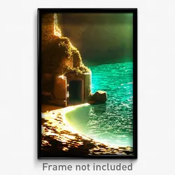 Pixel Art Poster - Aged Cove (8 Bit Psychedelic Trippy Weird Video Game Print)