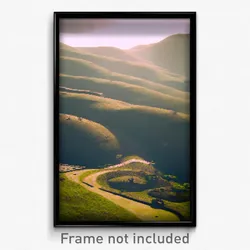 Pixel Art Poster - Circular Hills (8 Bit Psychedelic Trippy Video Game Print)