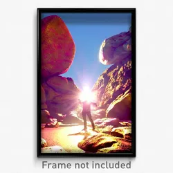 Pixel Art Poster - Flashy Rock (8 Bit Psychedelic Trippy Weird Video Game Print)
