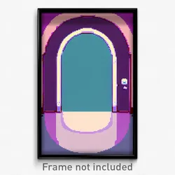 Pixel Art Poster - Oval Trapdoor (8 Bit Psychedelic Trippy Video Game Print)