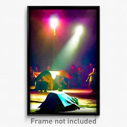 Pixel Art Poster - Villainous Bivouac (8 Bit Psychedelic Video Game Print)