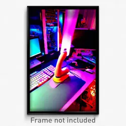 Pixel Art Poster - Vibrating Computer (8 Bit Psychedelic Video Game Print)