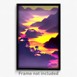 Pixel Art Poster - Voluminous Badland (8 Bit Psychedelic Video Game Print)