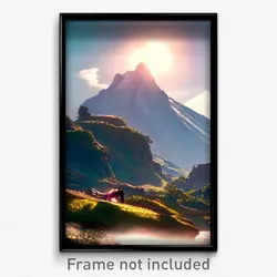 Pixel Art Poster - Dramatic Mount (8 Bit Psychedelic Trippy Video Game Print)