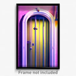 Pixel Art Poster - Mushy Door (8 Bit Psychedelic Trippy Weird Video Game Print)