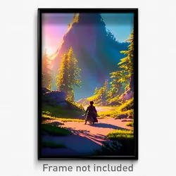 Pixel Art Poster - Lovely Wilderness (8 Bit Psychedelic Trippy Video Game Print)