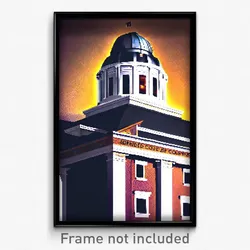 Pixel Art Poster - Admired Courthouse (8 Bit Psychedelic Video Game Print)
